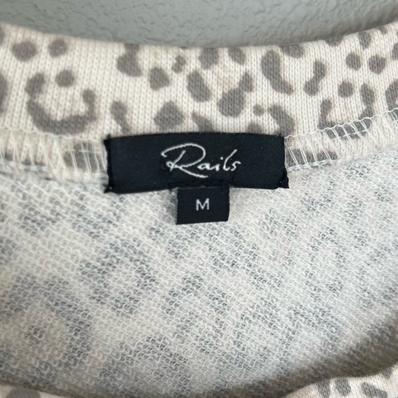 Rails Alice Mixed Grey Cheetah Print Cotton Blend Crewneck Sweatshirt Pullover - Picture 7 of 14